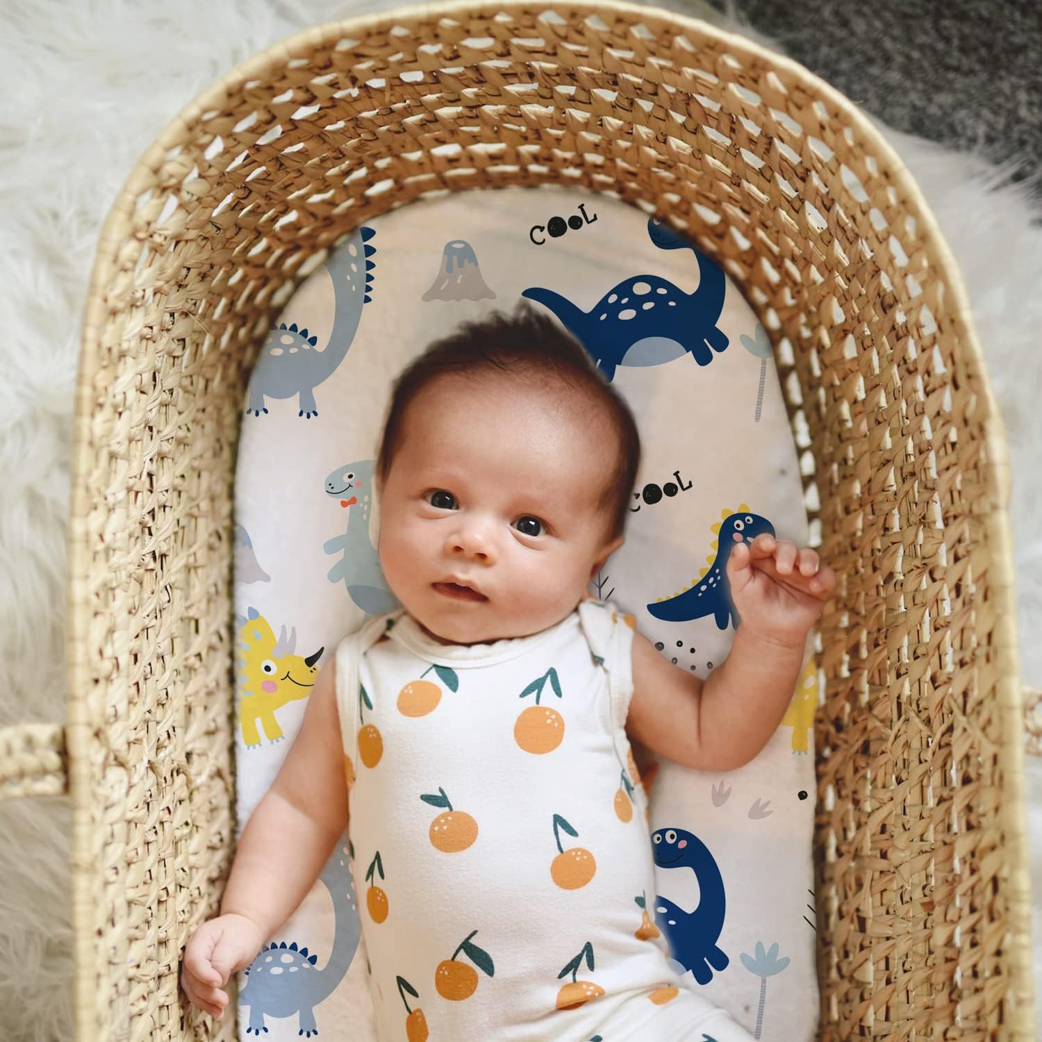 Plushii Dinosaur Bassinet Sheets 3 Pack