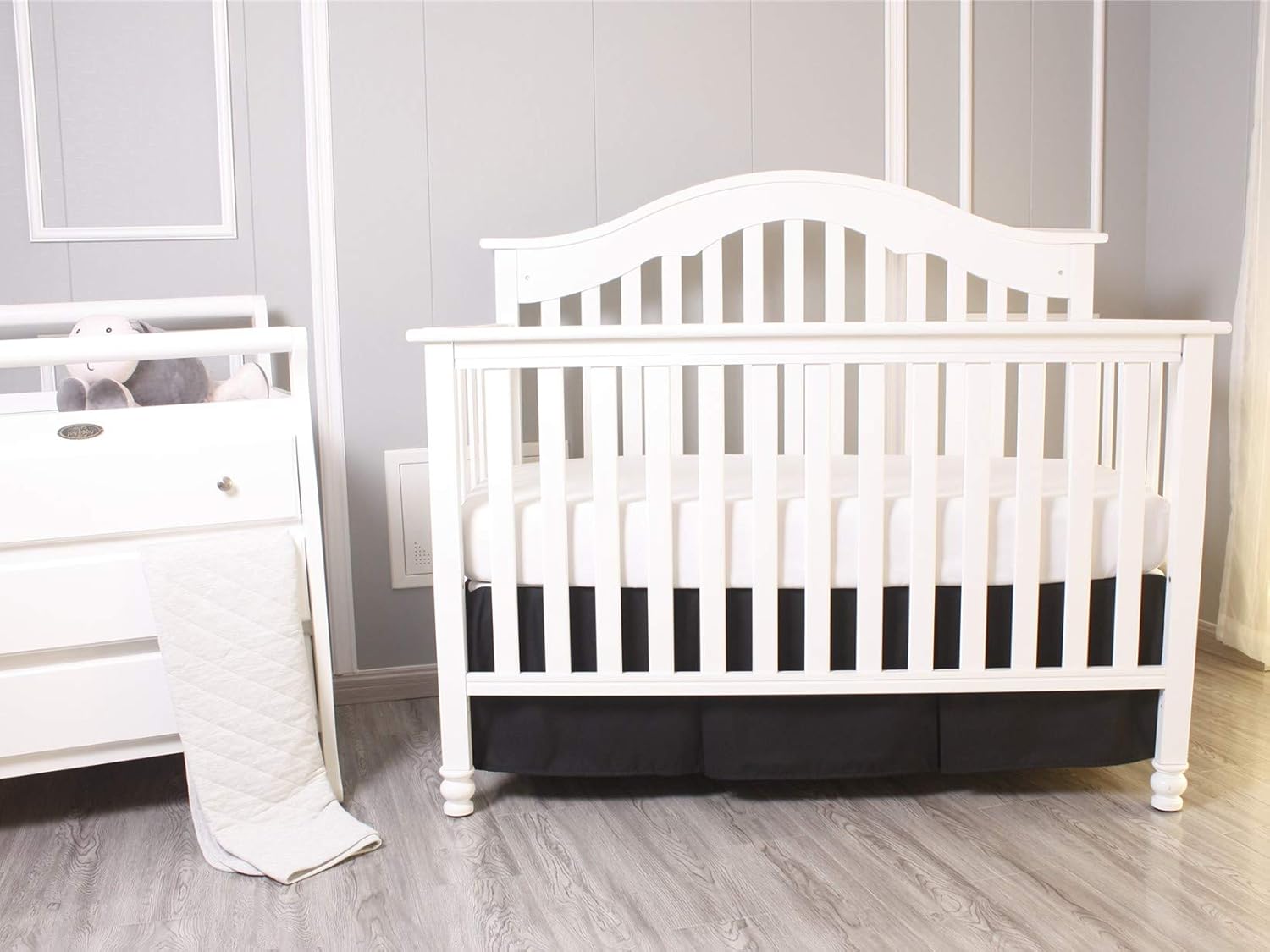Belsden Black Crib Skirt with Split Corners and Pleats