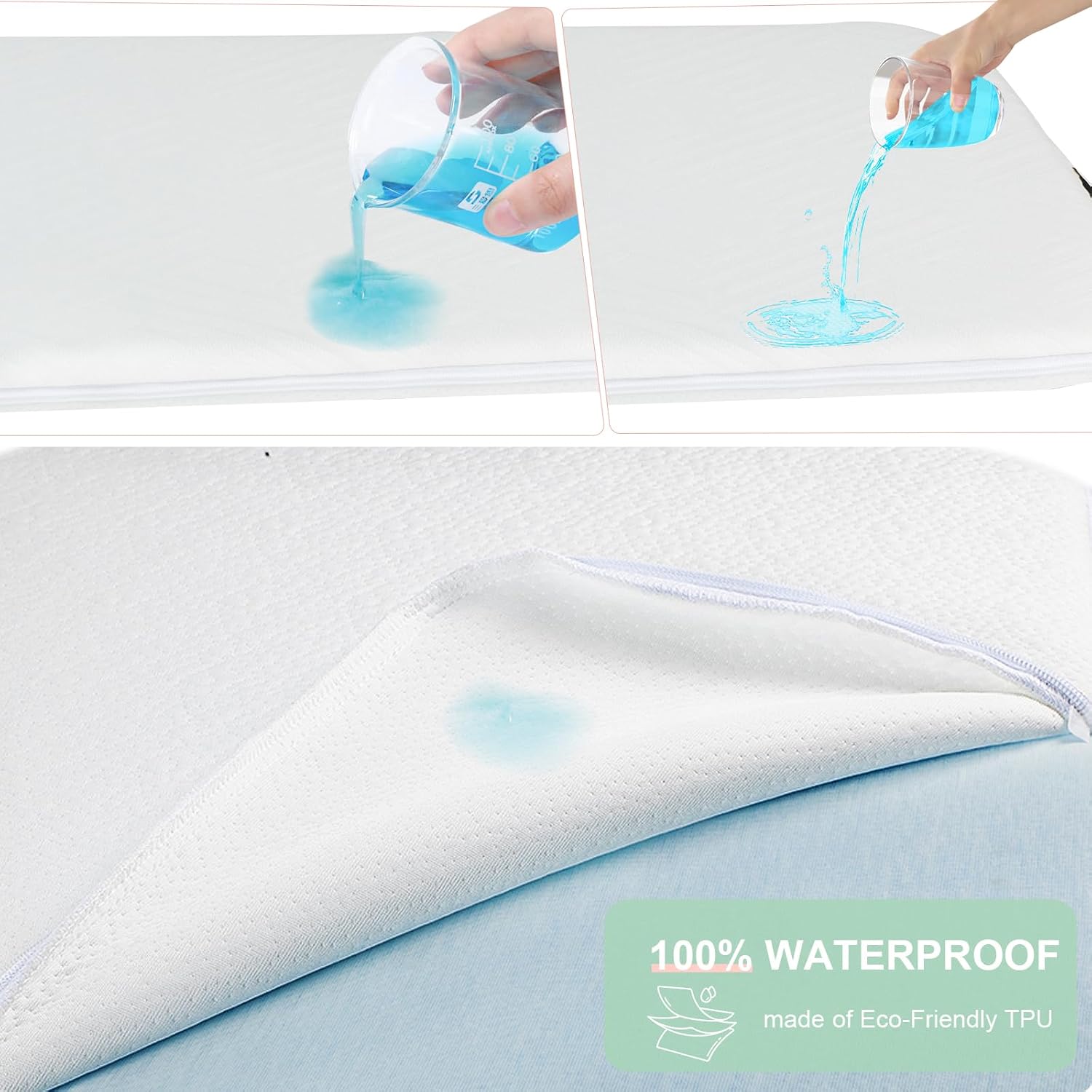 ANGELBLISS Bassinet Mattress Topper with Waterproof Cover 1