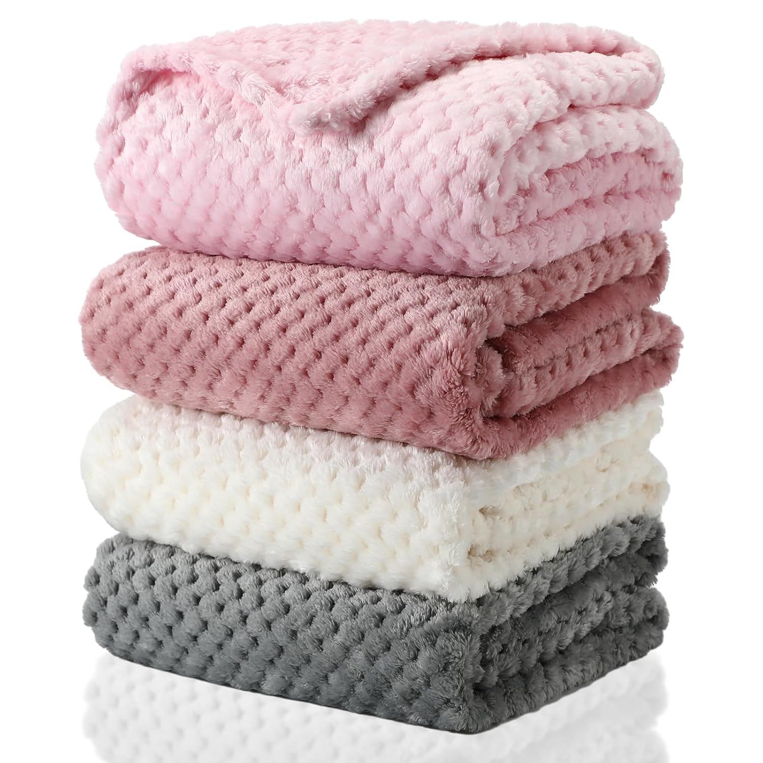 Frienda 4 Pcs Fluffy Baby Blanket for Newborn Toddler 1