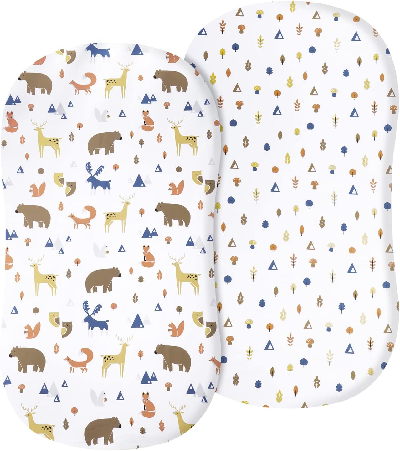 Davids Kids 100 Cotton Bassinet Sheets 2 Pack Woodland Animals