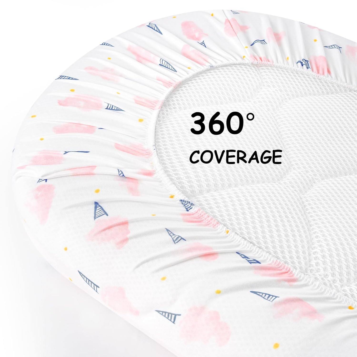Yoofoss Bassinet Sheets 3-Pack Pink and Floral