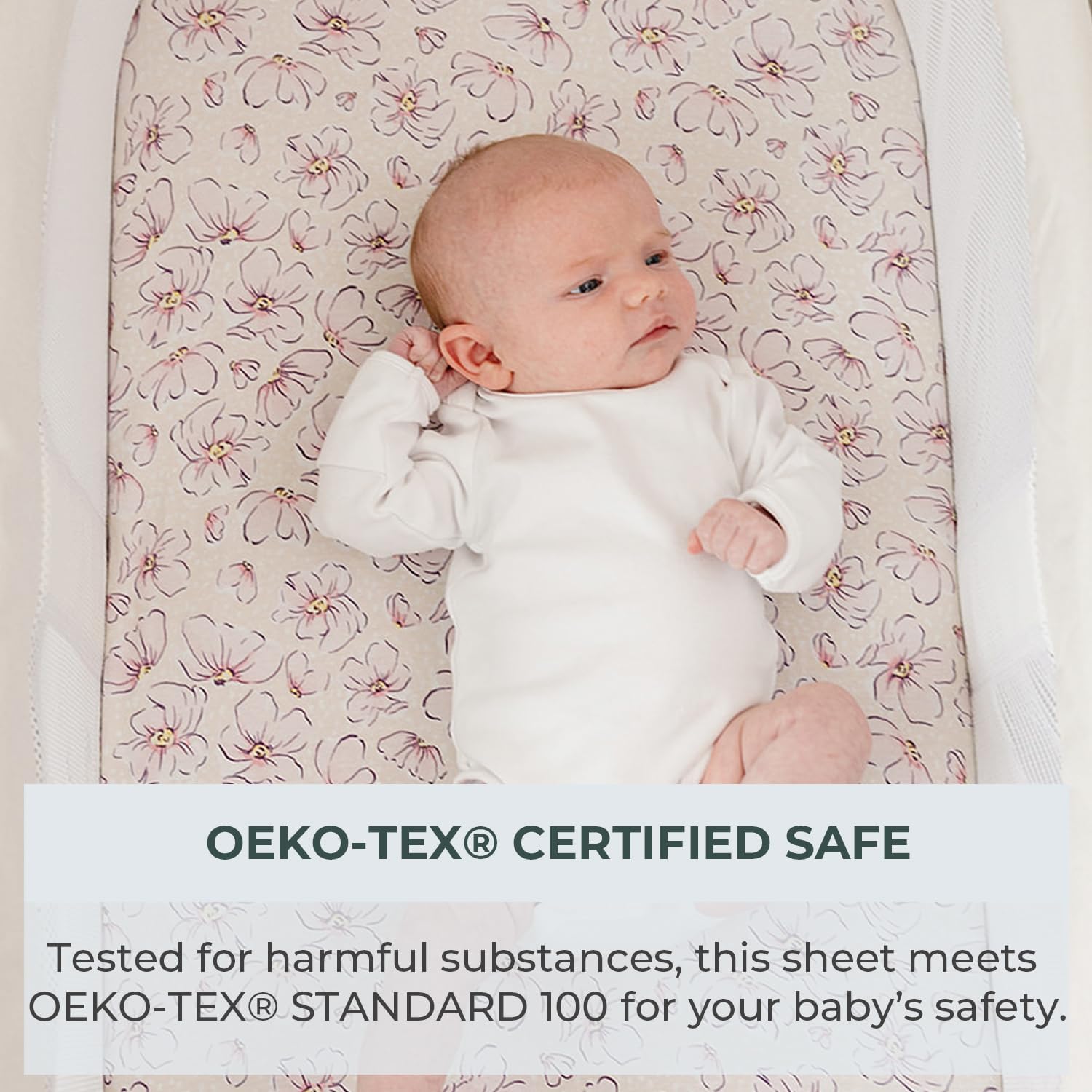 Pobibaby 2 Pack Bassinet Sheets - Ultra-Soft Cotton 33x20 for Girls