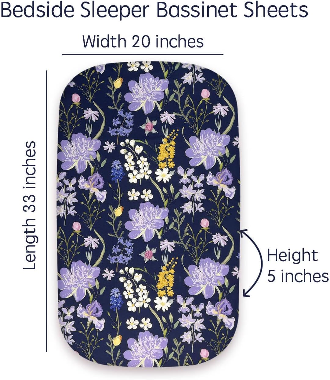 AMROSE 3 Pack Bassinet Sheets 33 x 20