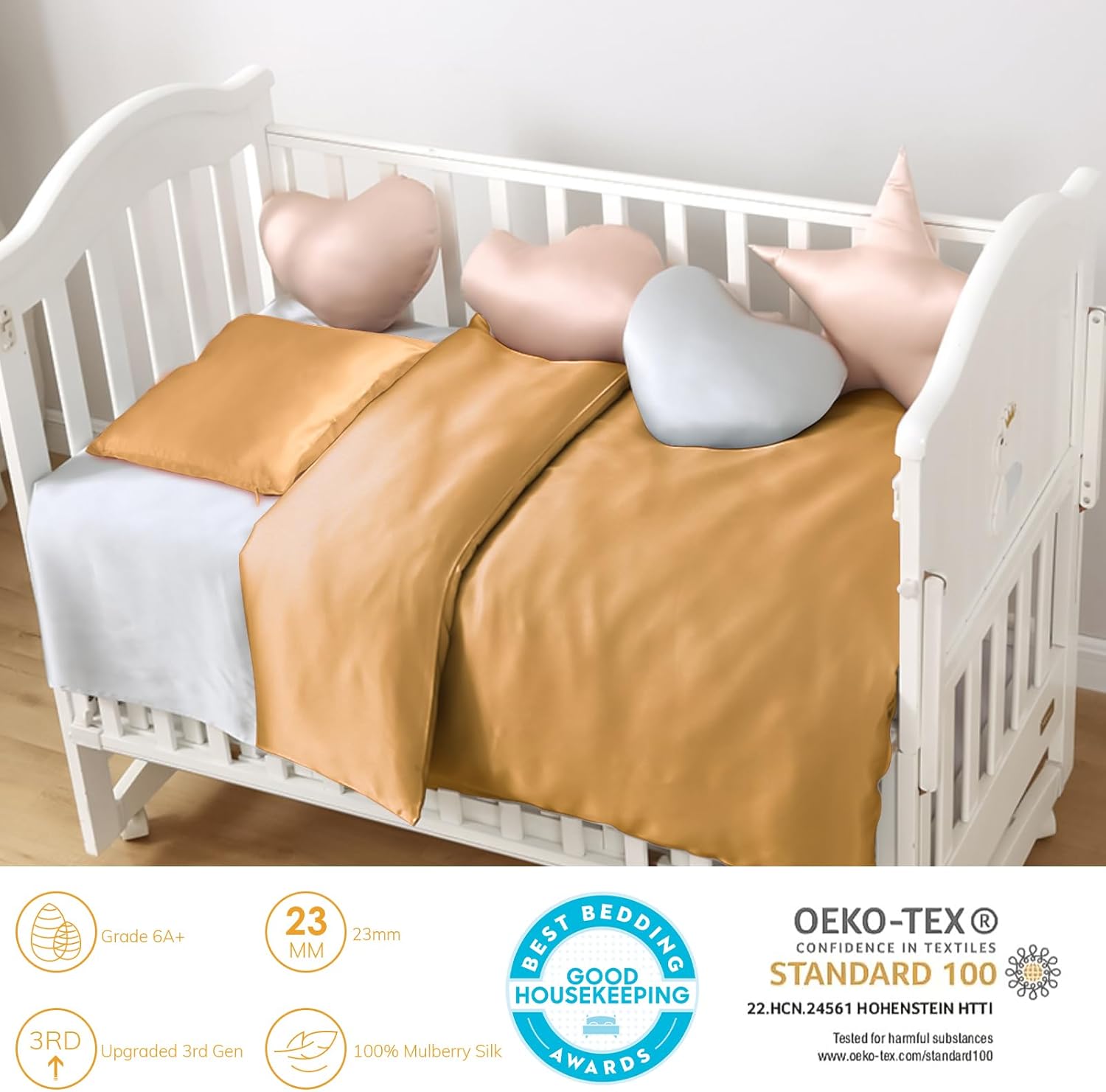 Promeed 100 Real Silk Crib Duvet Cover with Invisible Zipper 1