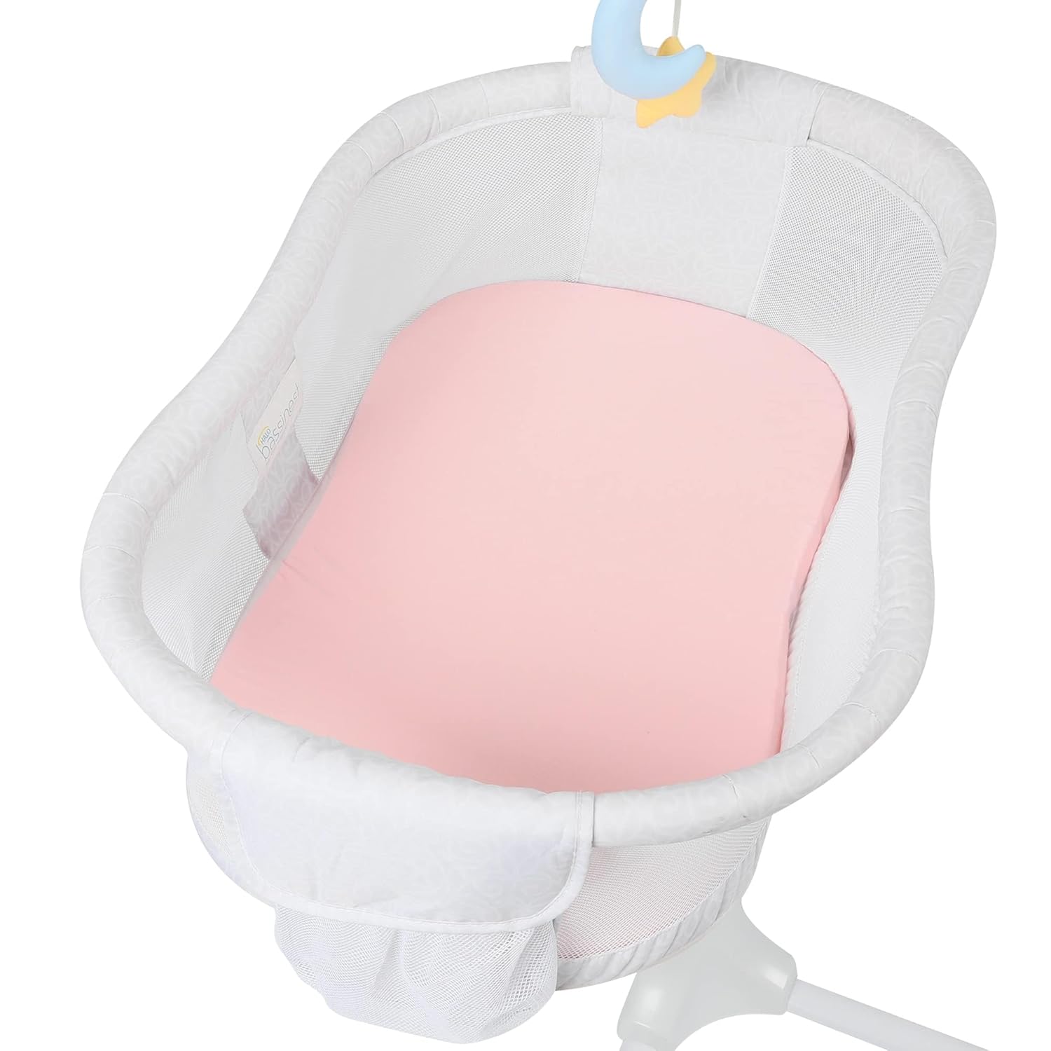TILLYOU Bassinet Sheets 2 Pack Gray and Pink
