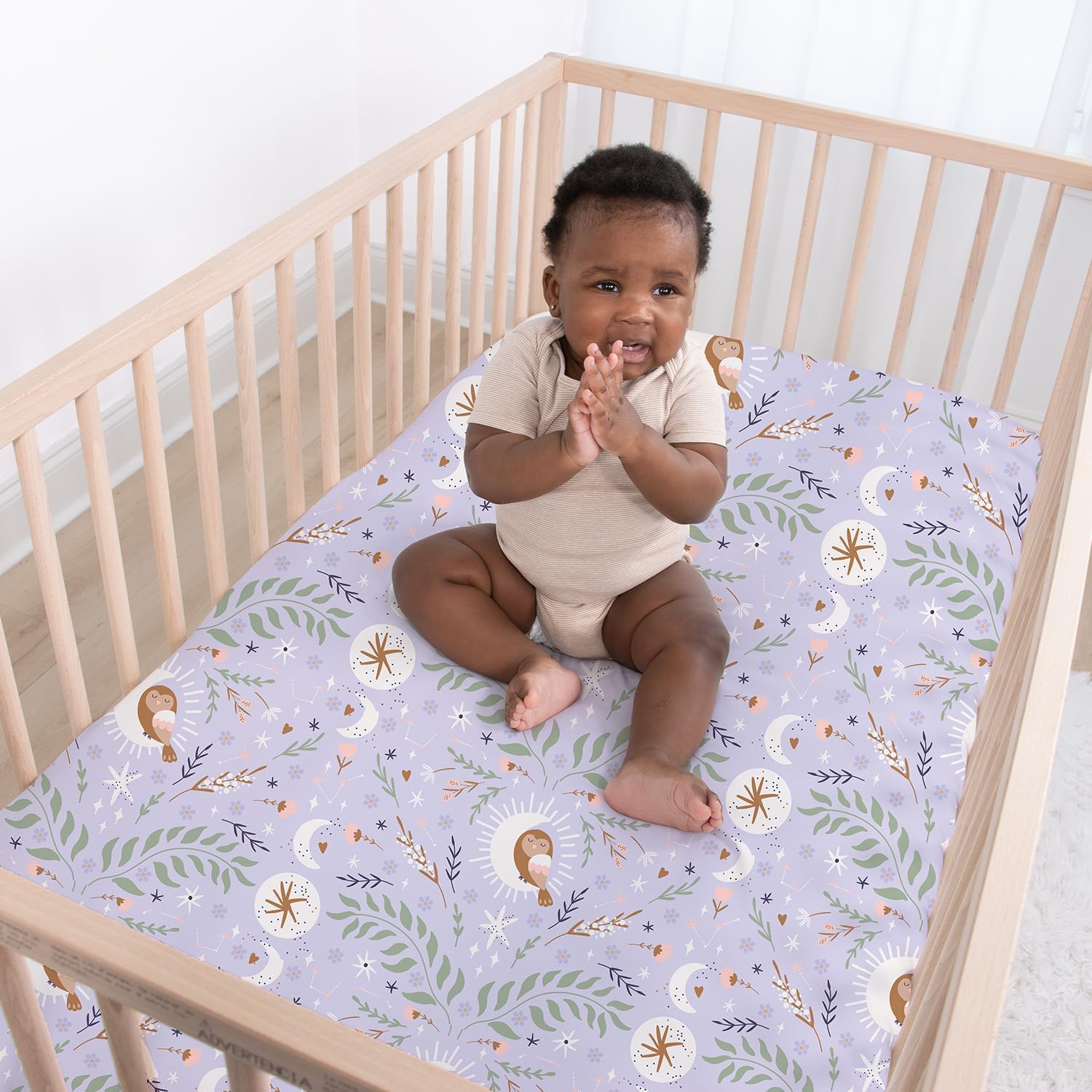 The Peanutshell 4-Pack Fitted Crib Sheets - Lunar Love