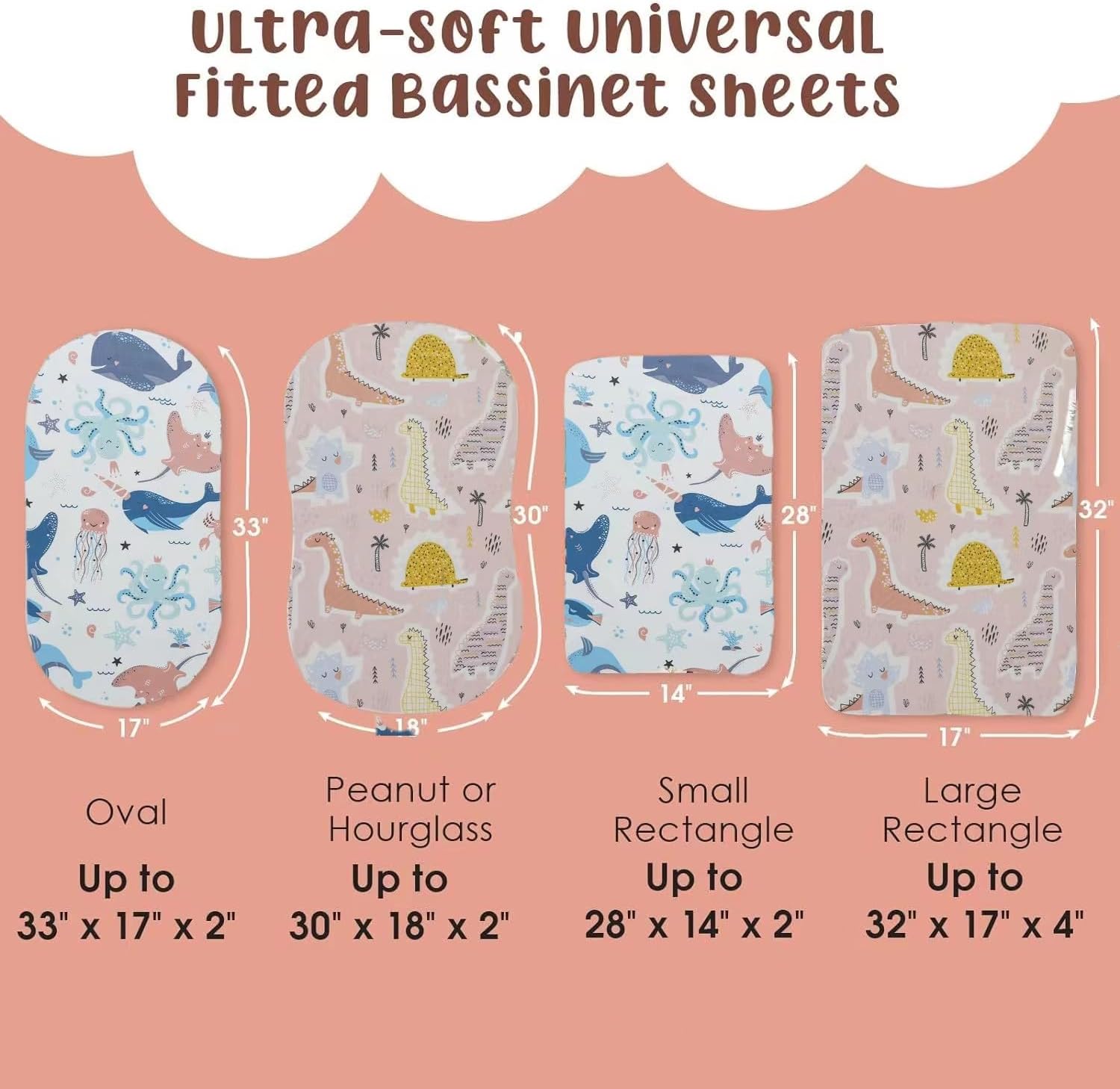Aisawate Stretchy Ultra Soft Bassinet Sheet Set 2 Pack