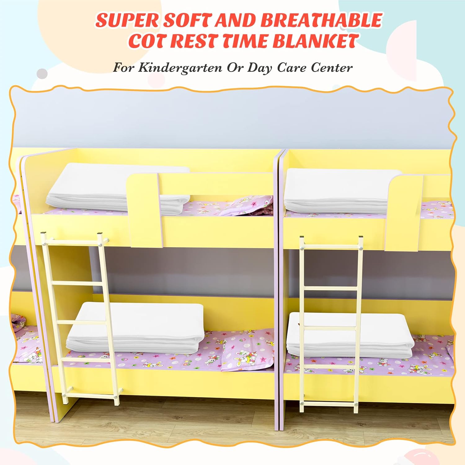 Lounsweer 10-Pack Daycare Blanket 39 x 59 Inch White