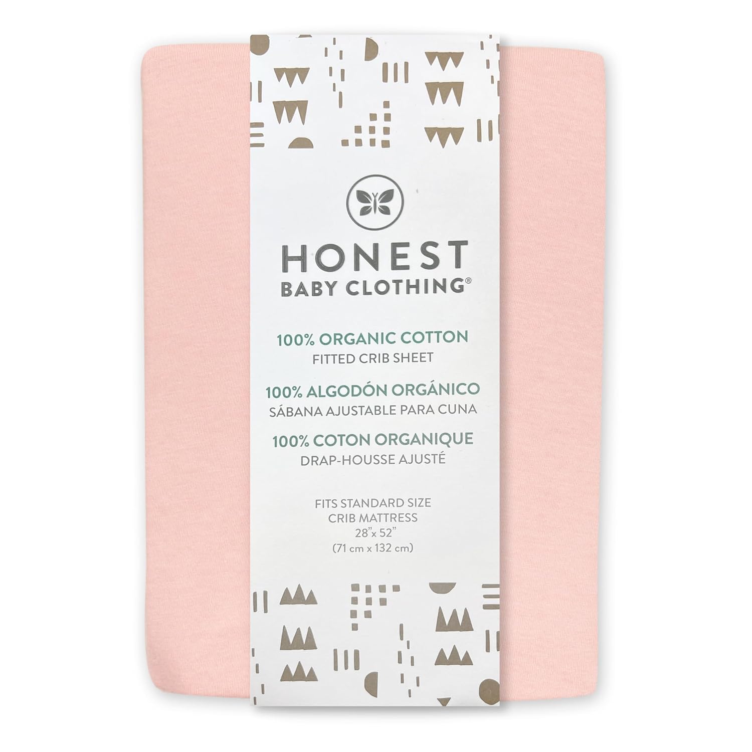 HonestBaby Organic Cotton Crib Sheet Set - Jumbo Leaf Sage One Size
