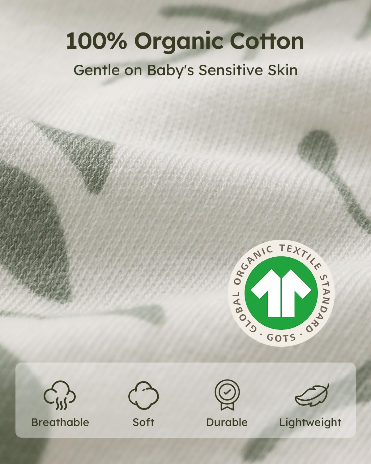 Yoofoss Organic Cotton Sleep Sack 0-6 Months 3 Pack