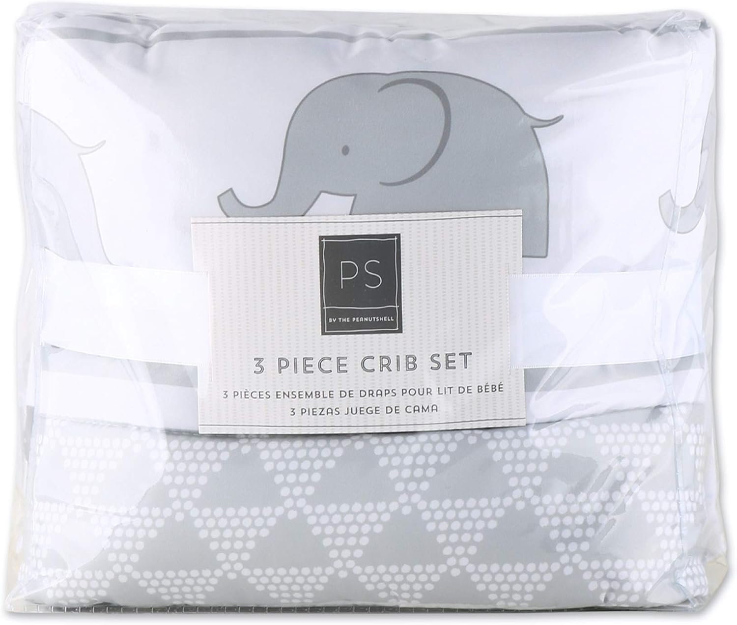 The Peanutshell 3-Piece Crib Bedding Set - Elephant Theme