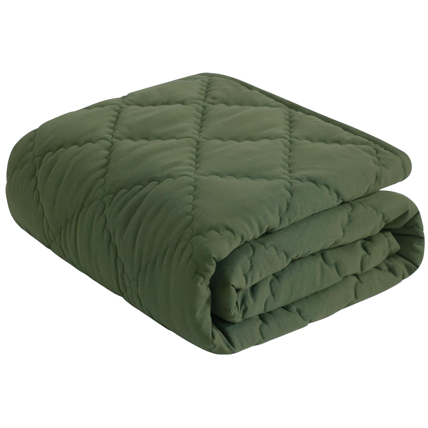 NTBAY Down Alternative Toddler Quilt Lightweight Warm Olive Green Crib Blanket