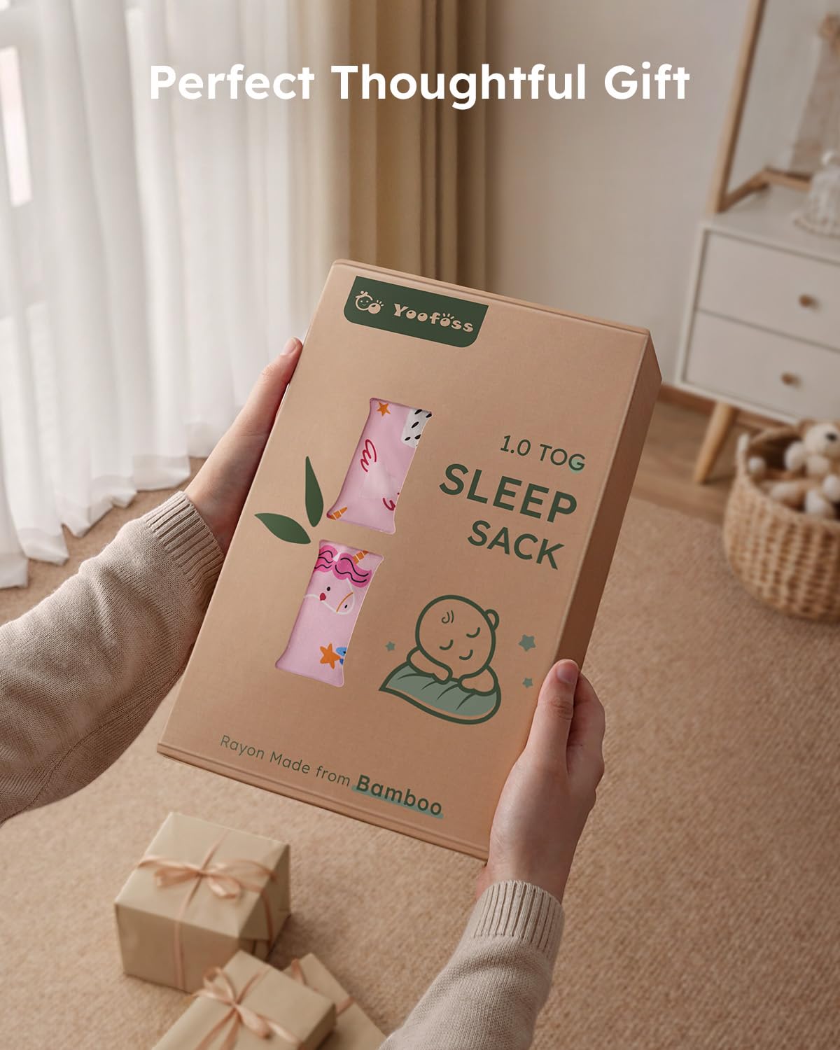 Yoofoss Bamboo Rayon Sleep Sack 0-6 Months 2-Way Zipper