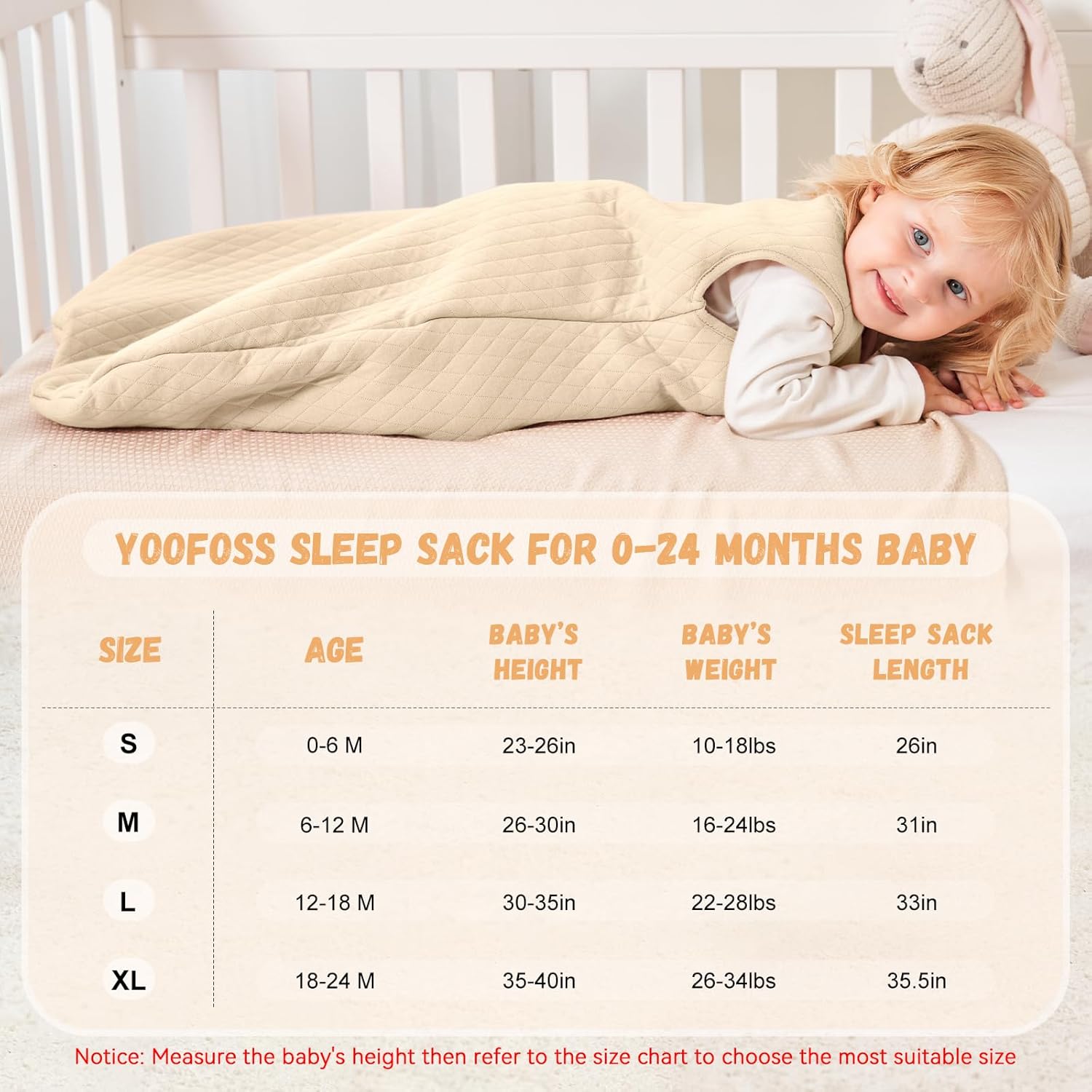 Yoofoss Baby Sleep Sack 0-6 Months TOG 25 Winter