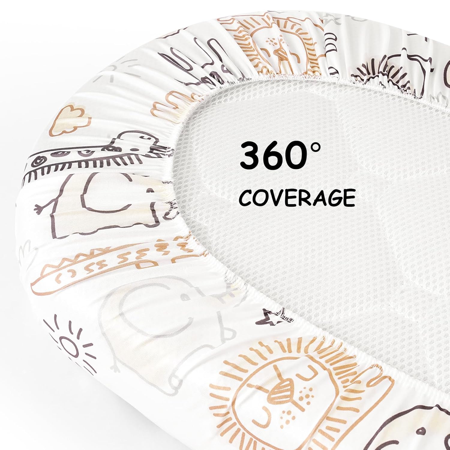 Yoofoss Bassinet Sheets 3-Pack Brown Animals