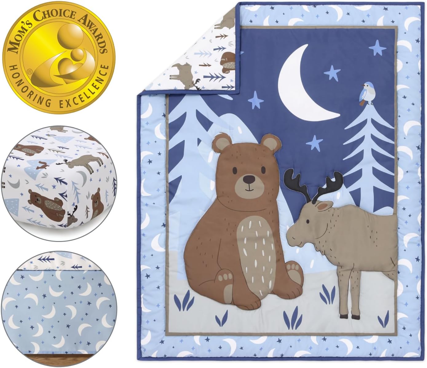 The Peanutshell 3 Piece Crib Bedding Set for Boys