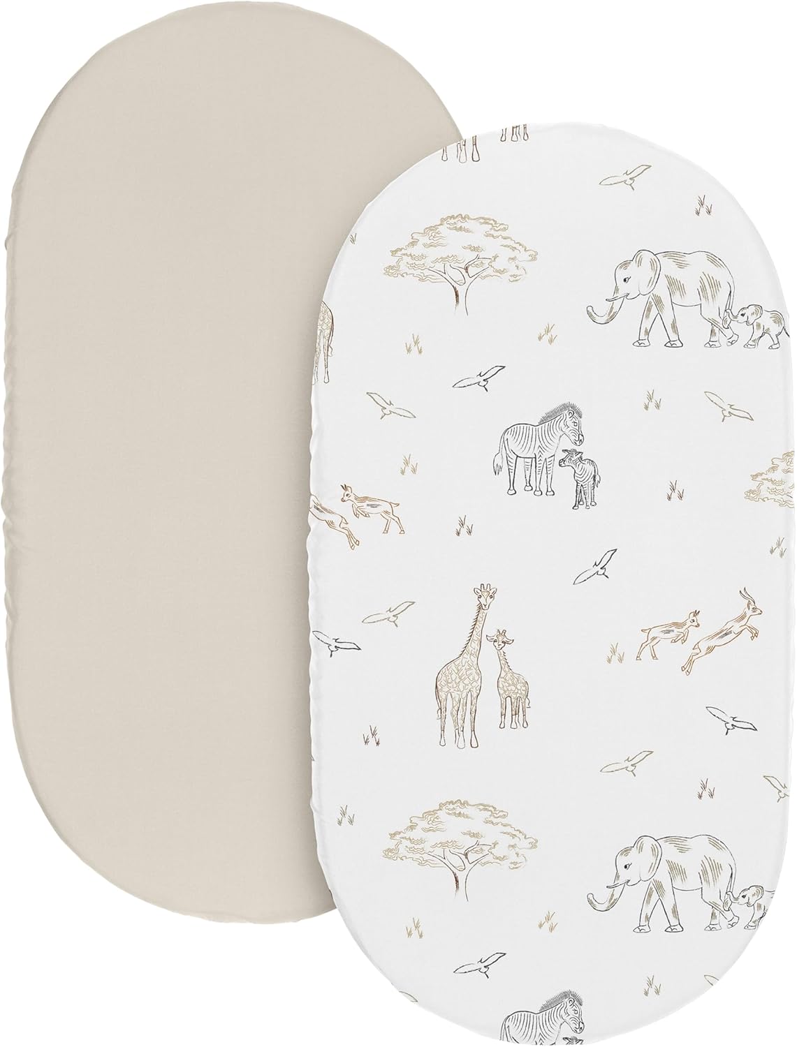 Sweet Jojo Designs Jungle Safari Elephant Bassinet Sheet Set 2p Tan