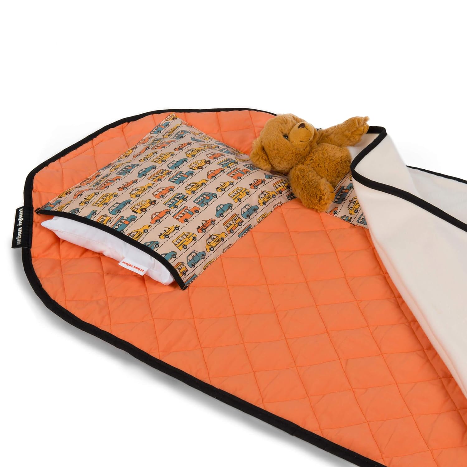 Urban Infant Tot Cot Nap Mat with Pillow and Blanket - Traffic Pattern