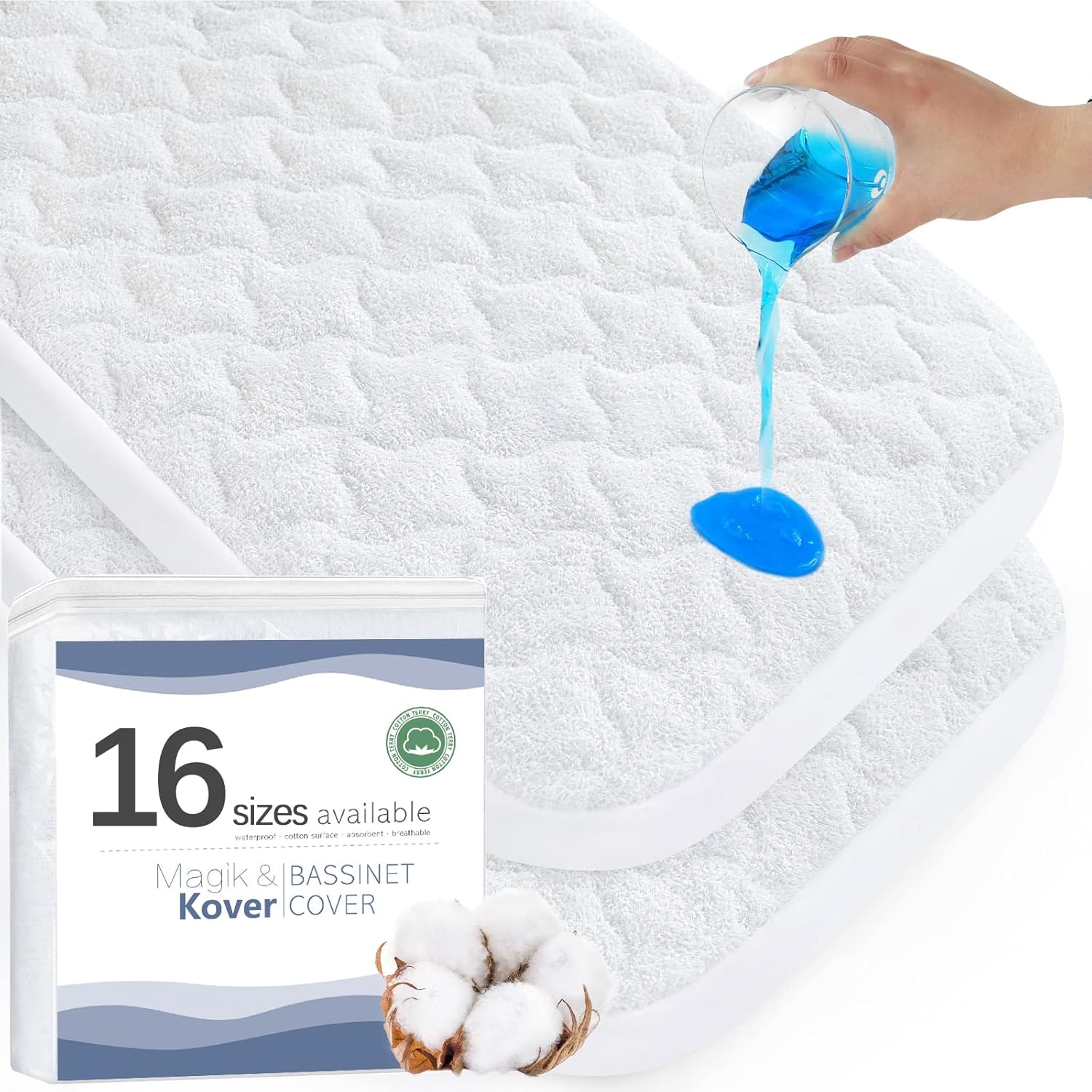 Magik Kover Bassinet Mattress Pad Cover 32 x 18 1