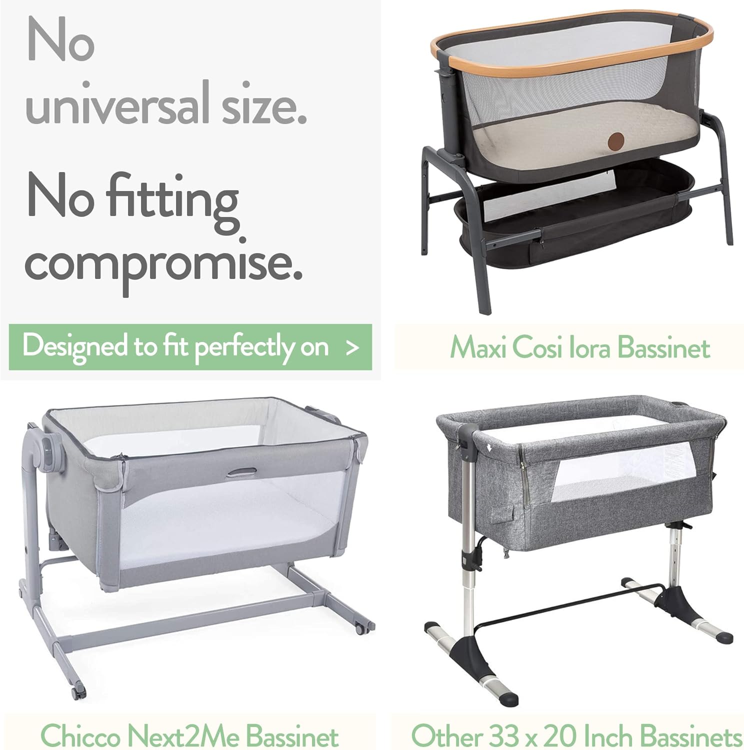 Joey Joan Bassinet Fitted Sheets 33x20 2 Pack