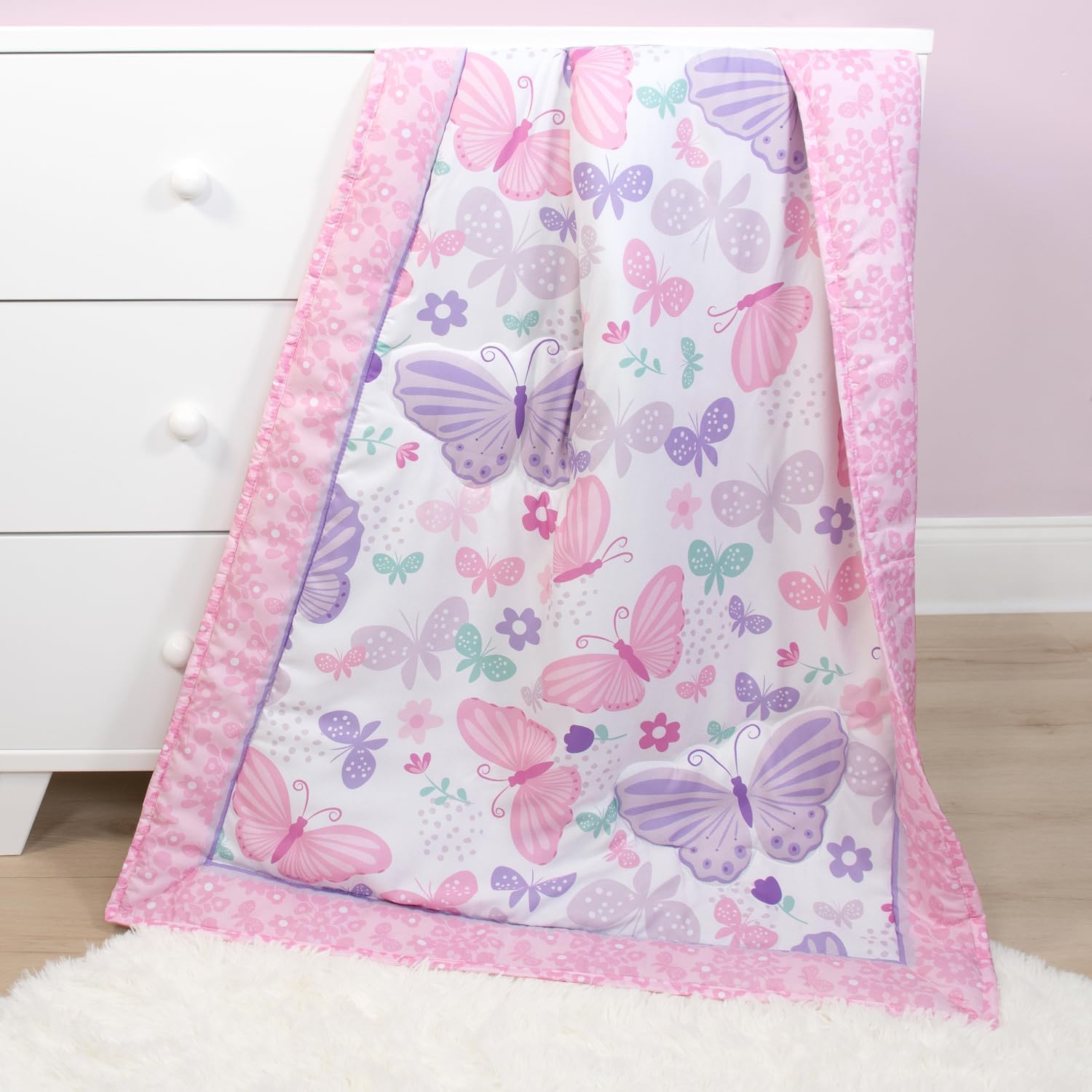 The Peanutshell Butterfly Crib Bedding Set for Girls 1