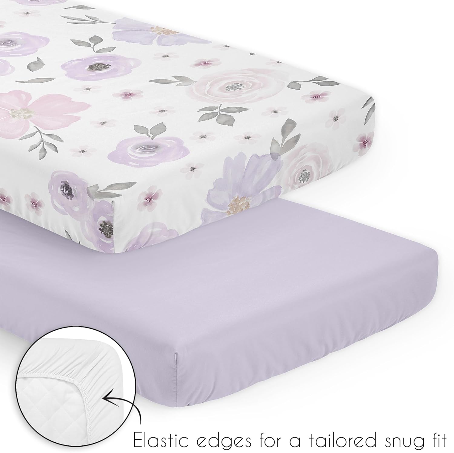 Sweet Jojo Designs Boho Floral Mini Crib Bedding Set 1