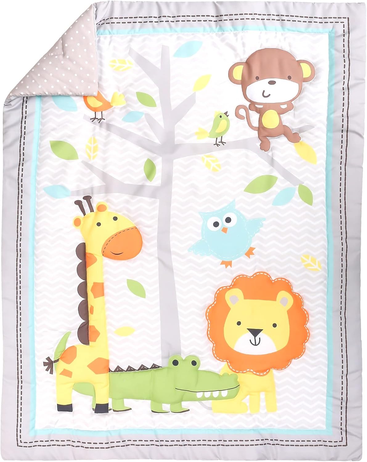 Baby Bees 3-Piece Jungle Party Crib Bedding Set