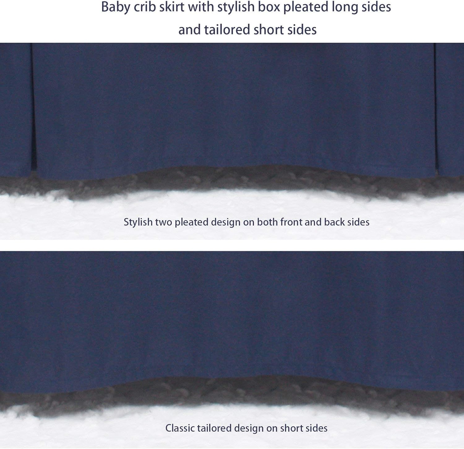 CaSaJa Navy Blue Classic Microfiber Crib Skirt