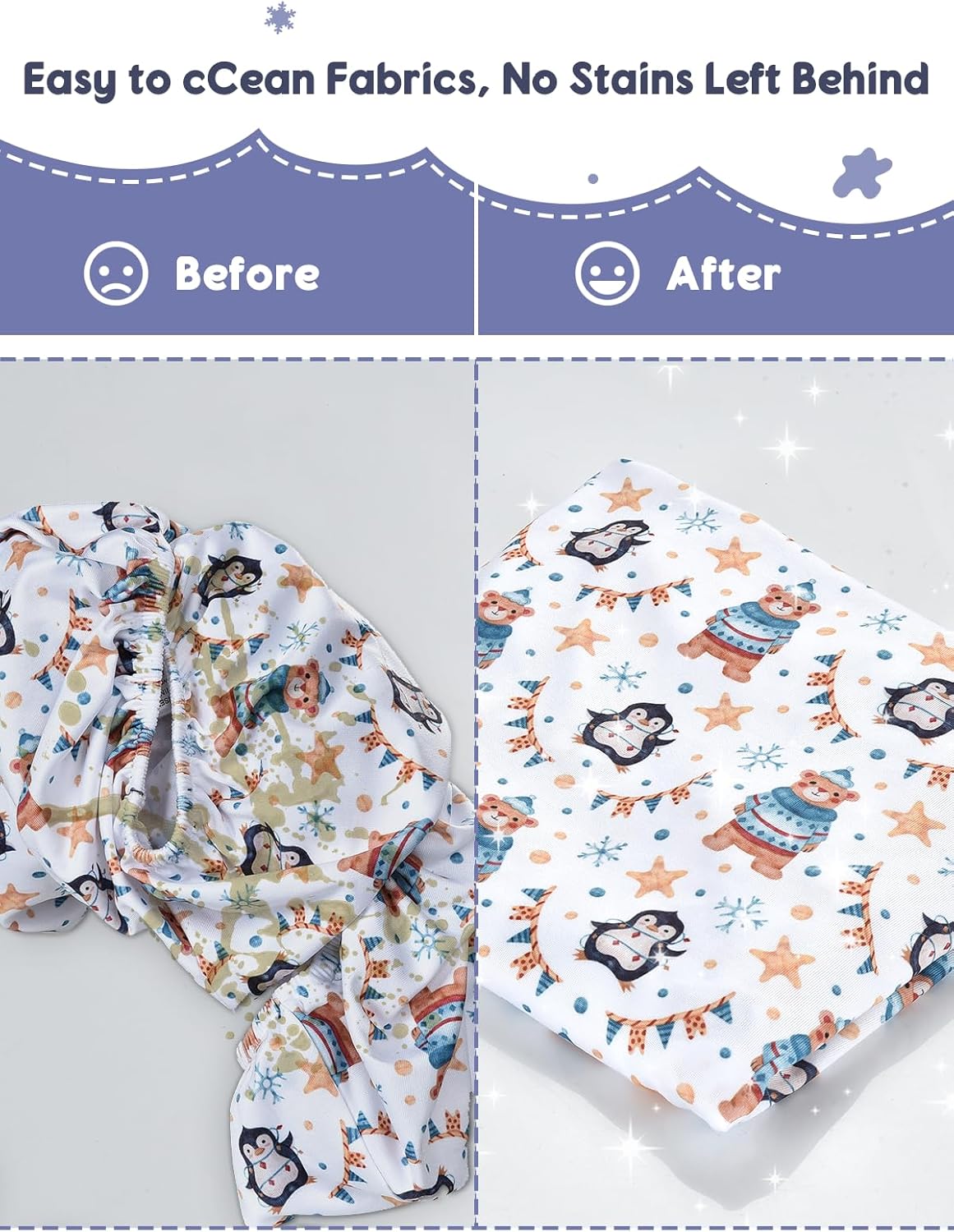 Cozary Baby Bassinet Fitted Sheets Waterproof Breathable Animal Cartoon 1PC