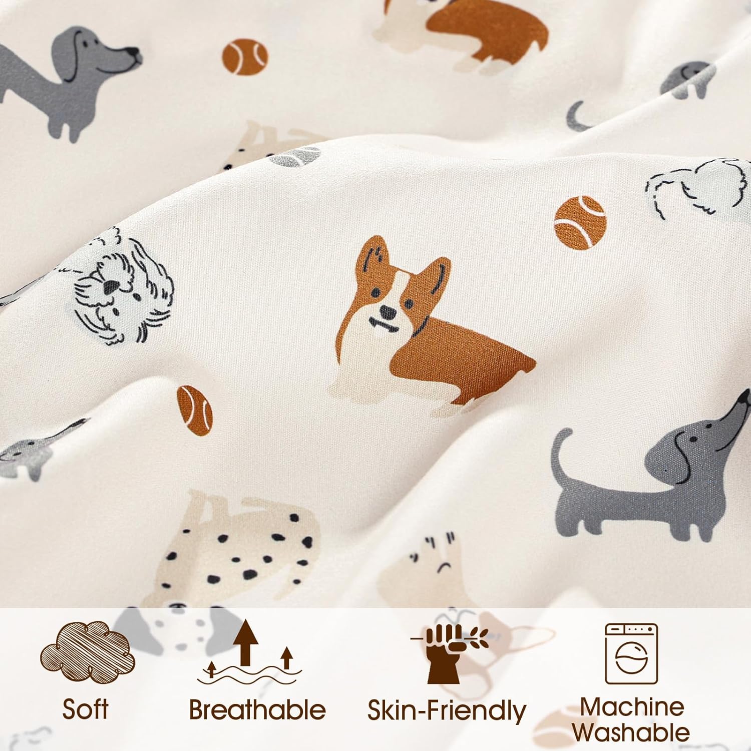 PHF 3 Pack Bassinet Sheets with Pet Dogs Design