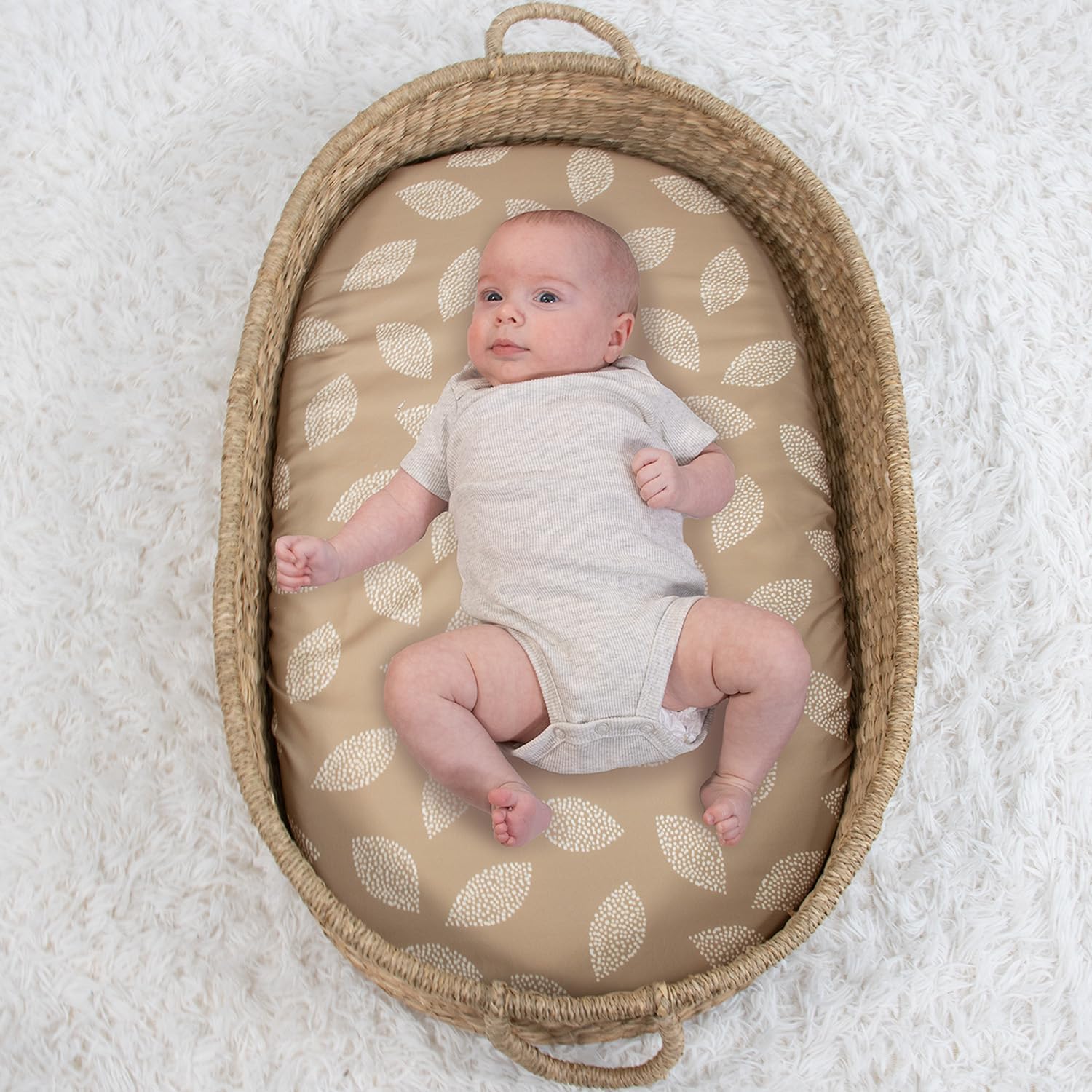 The Peanutshell Safari Bassinet Sheets 4-Pack - Neutral Soft Cozy