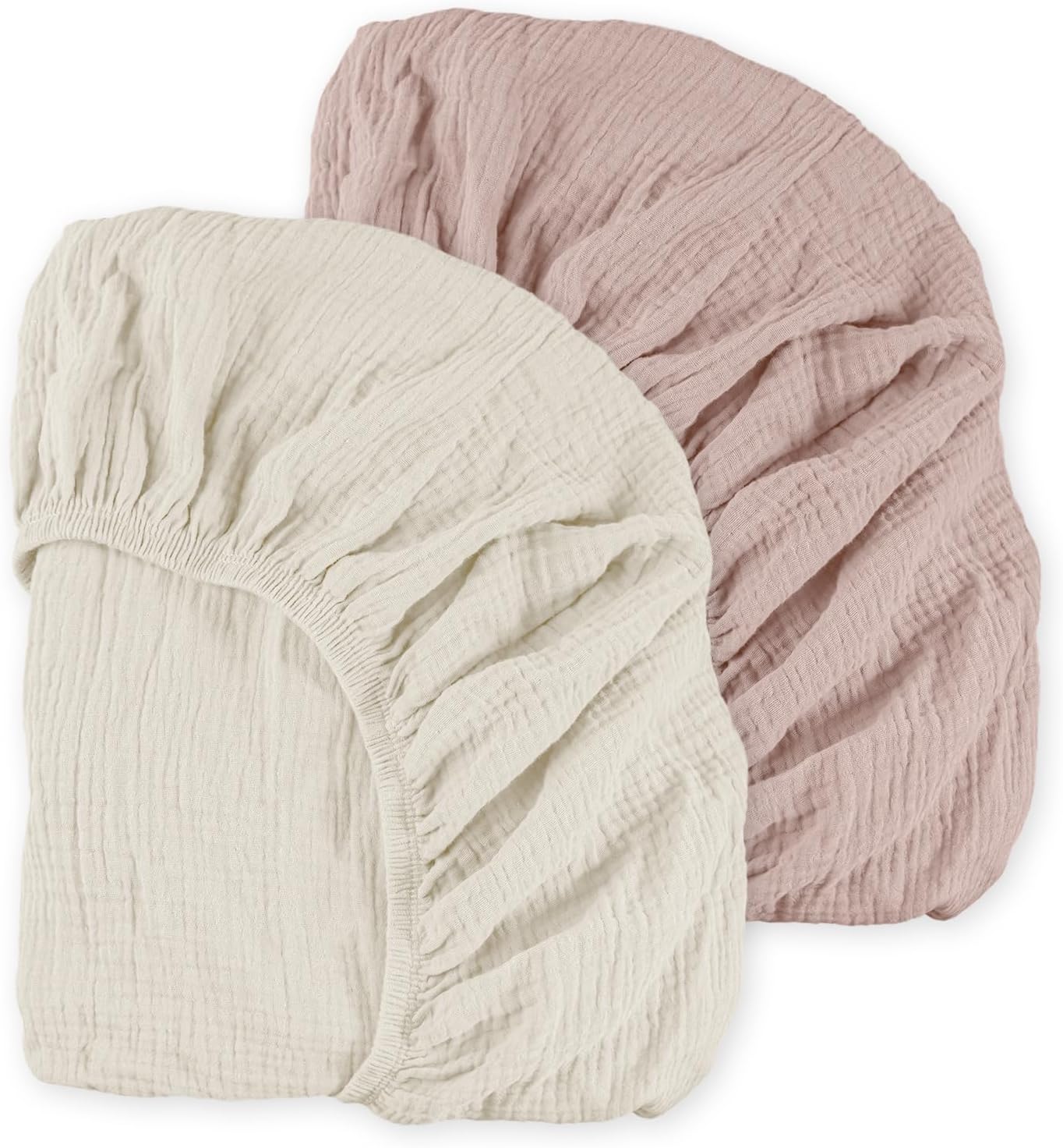 LYRICHOM Muslin Mini Crib Sheets 2 Pack