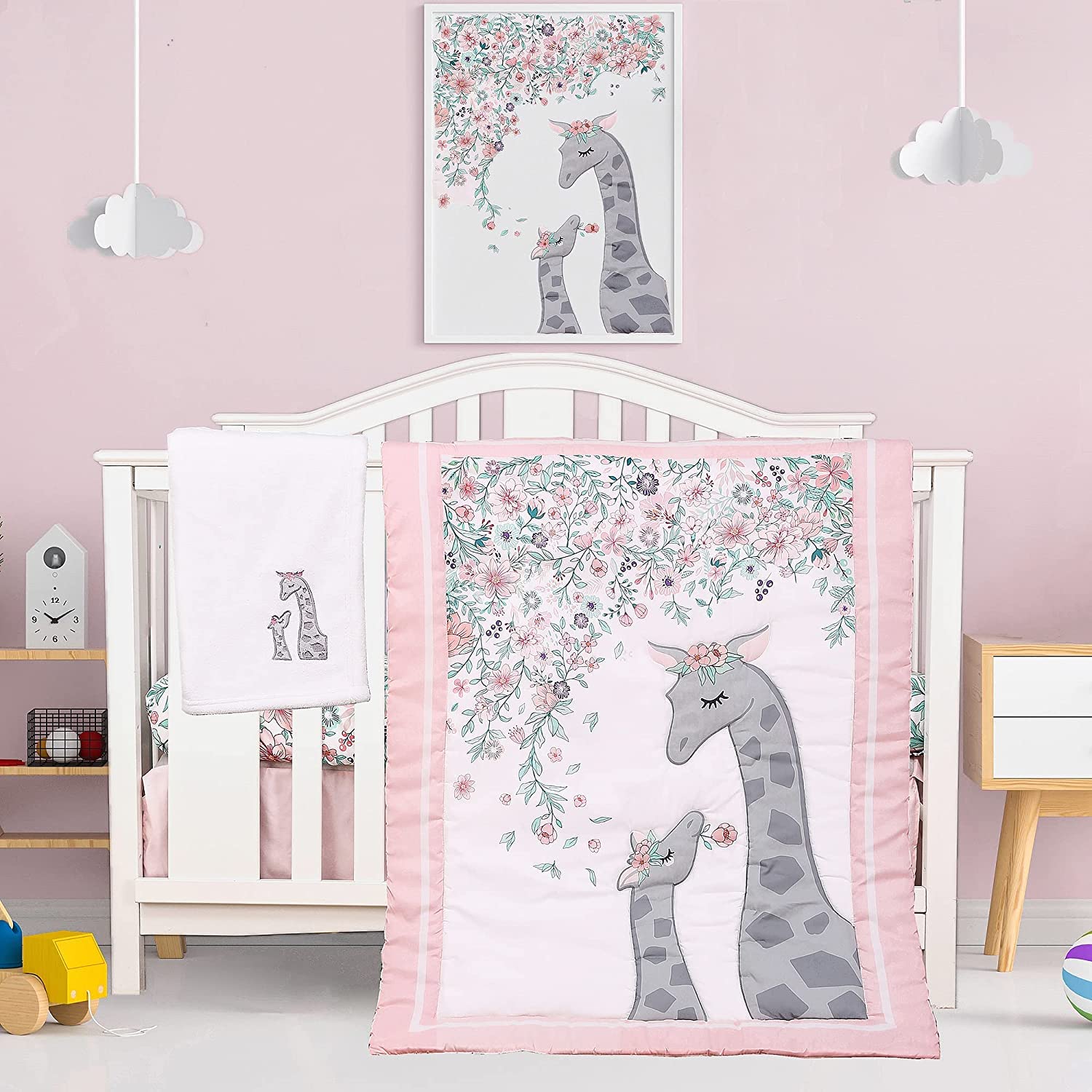 WelsLife Breathable 3D Air Mesh Organic Cotton Cradle Bedding Set