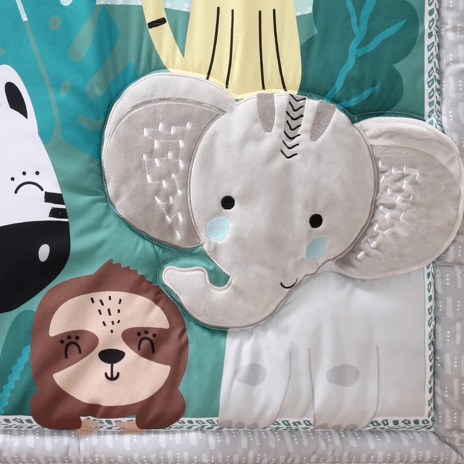 The Peanutshell Safari Crib Bedding Set 3 Piece
