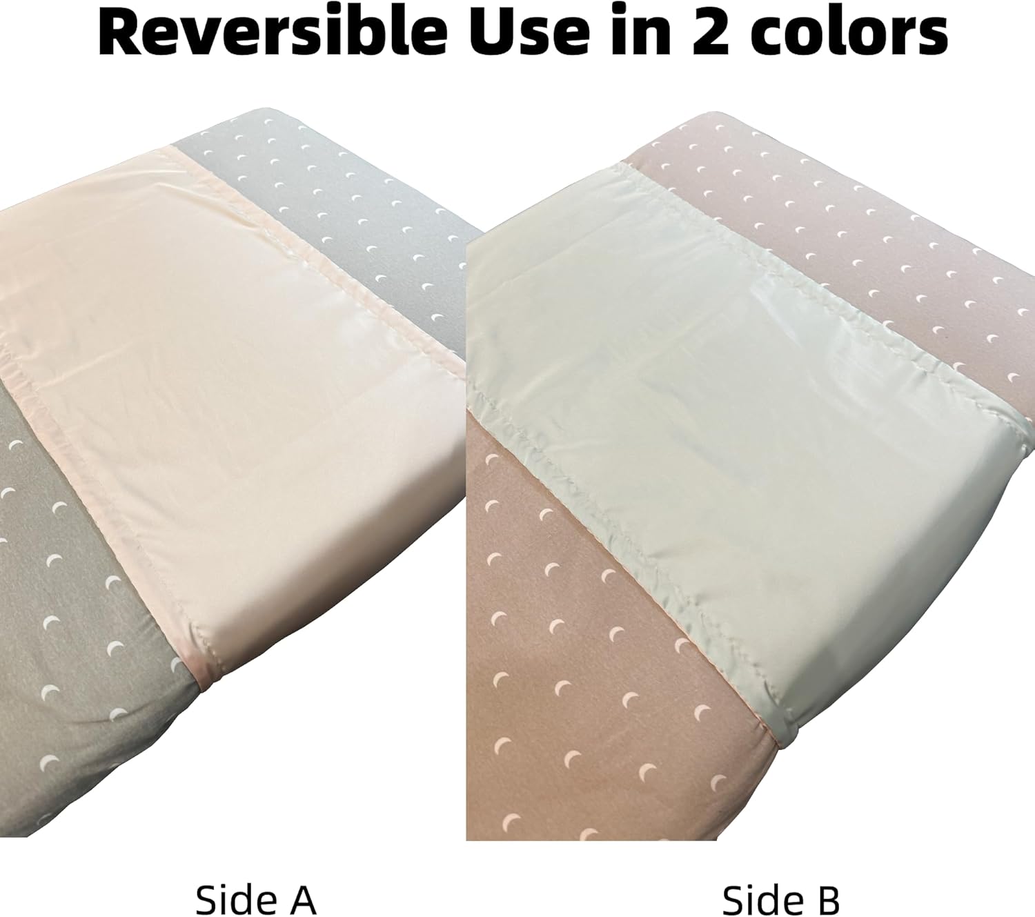 AKISS Satin Crib Sheet Reversible Pillow Cover for Baby