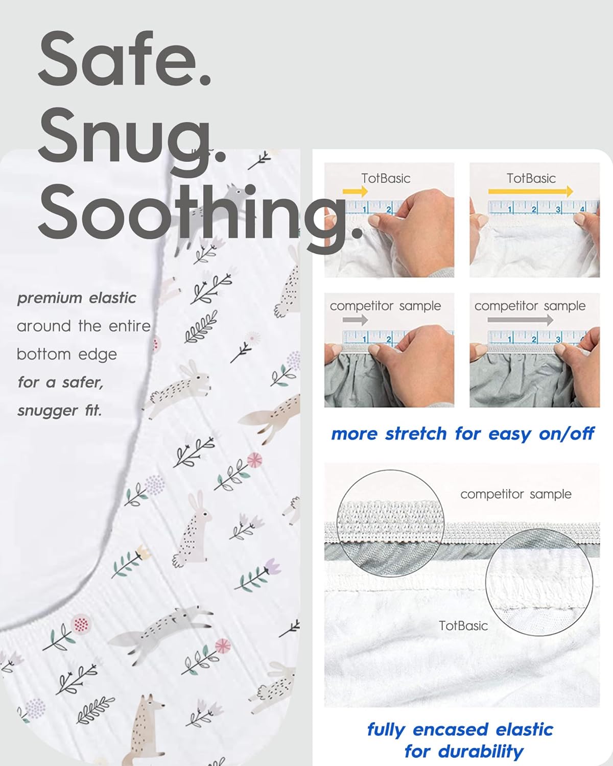 TotBasic Mini Crib Sheets 24x38 Ultra Soft Pack N Play Fitted Sheets