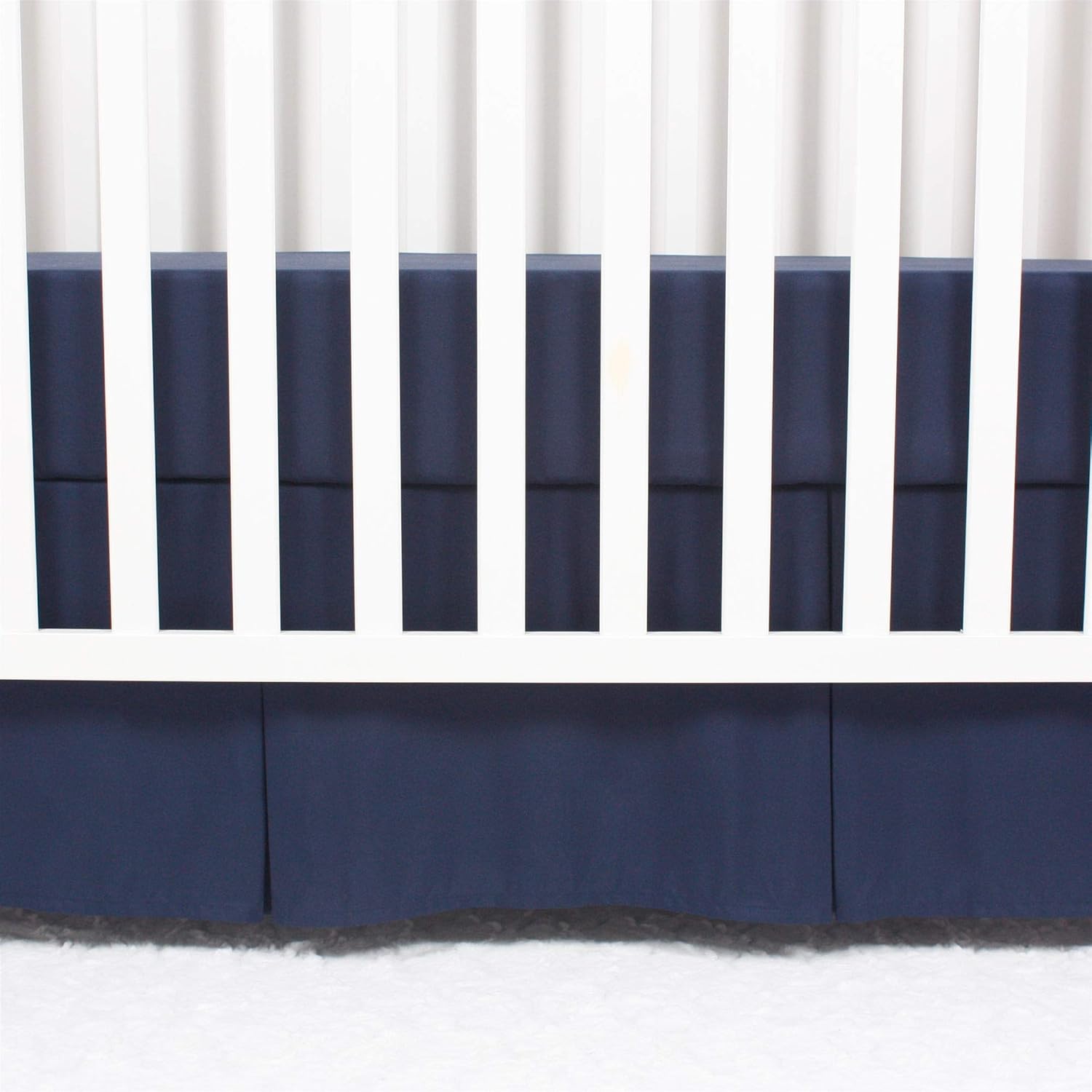 CaSaJa Navy Blue Classic Microfiber Crib Skirt