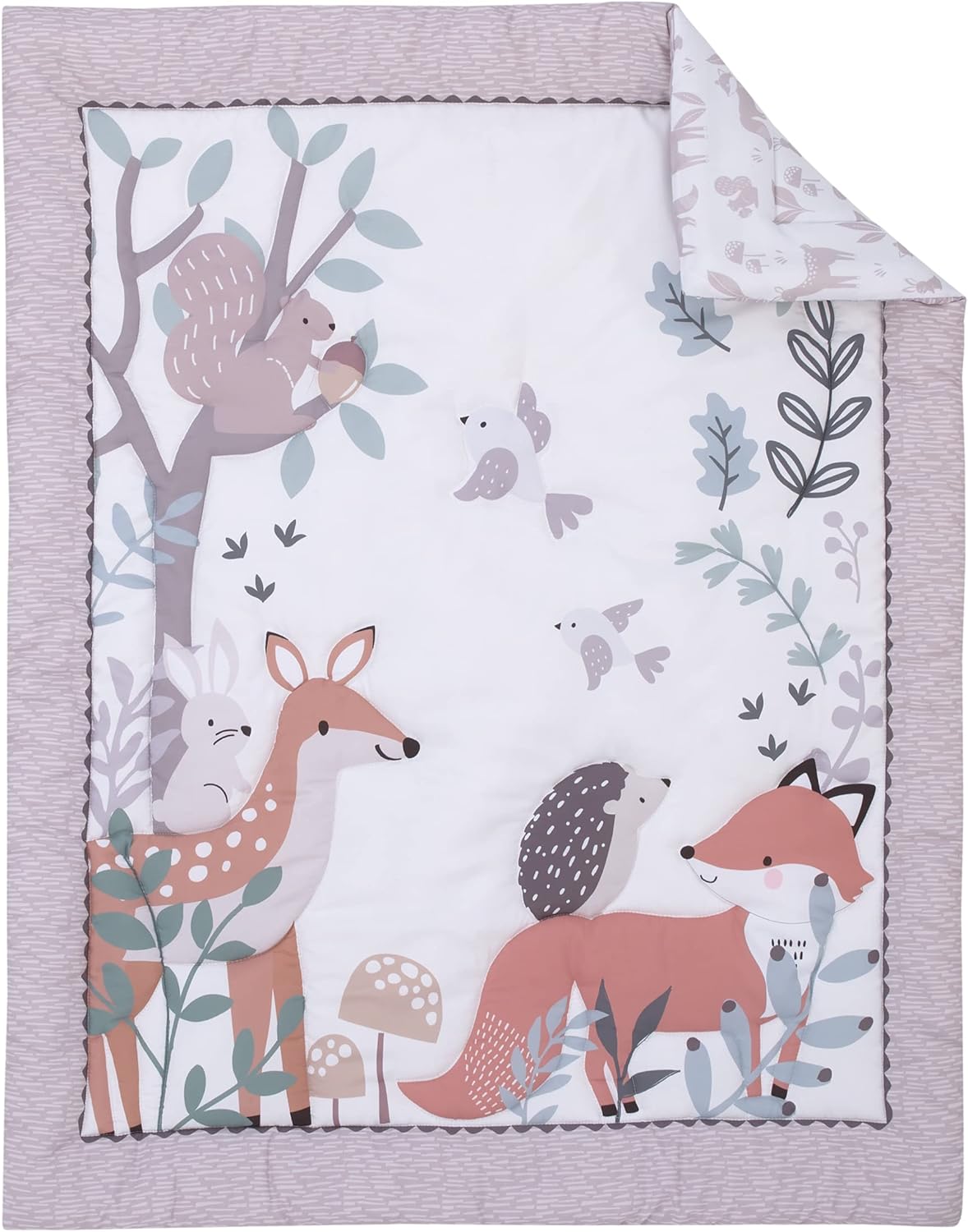 NoJo Forest Friends 3-Piece Mini Crib Bedding Set