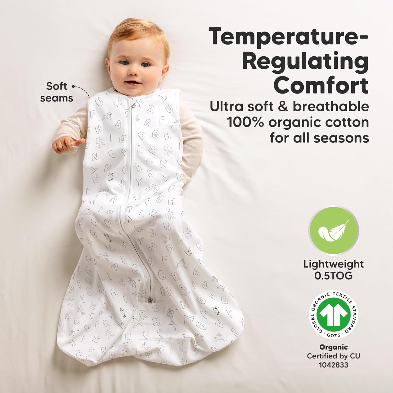 KeaBabies 2-Pack Wearable Sleep Sacks for 3-6 Months
