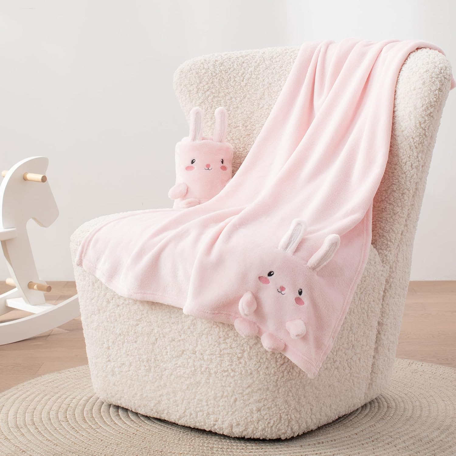 Babyhuggle Foldable Rabbit Plush Blanket 1