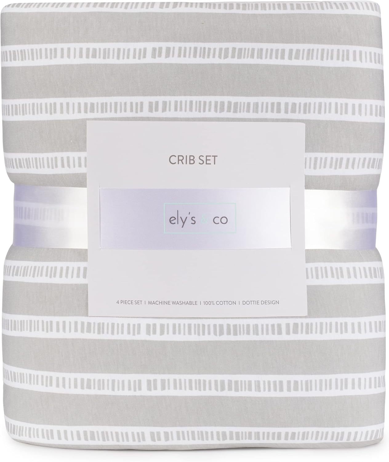 Elys Co Baby Crib Bedding Set - Grey Design 4 Piece 1