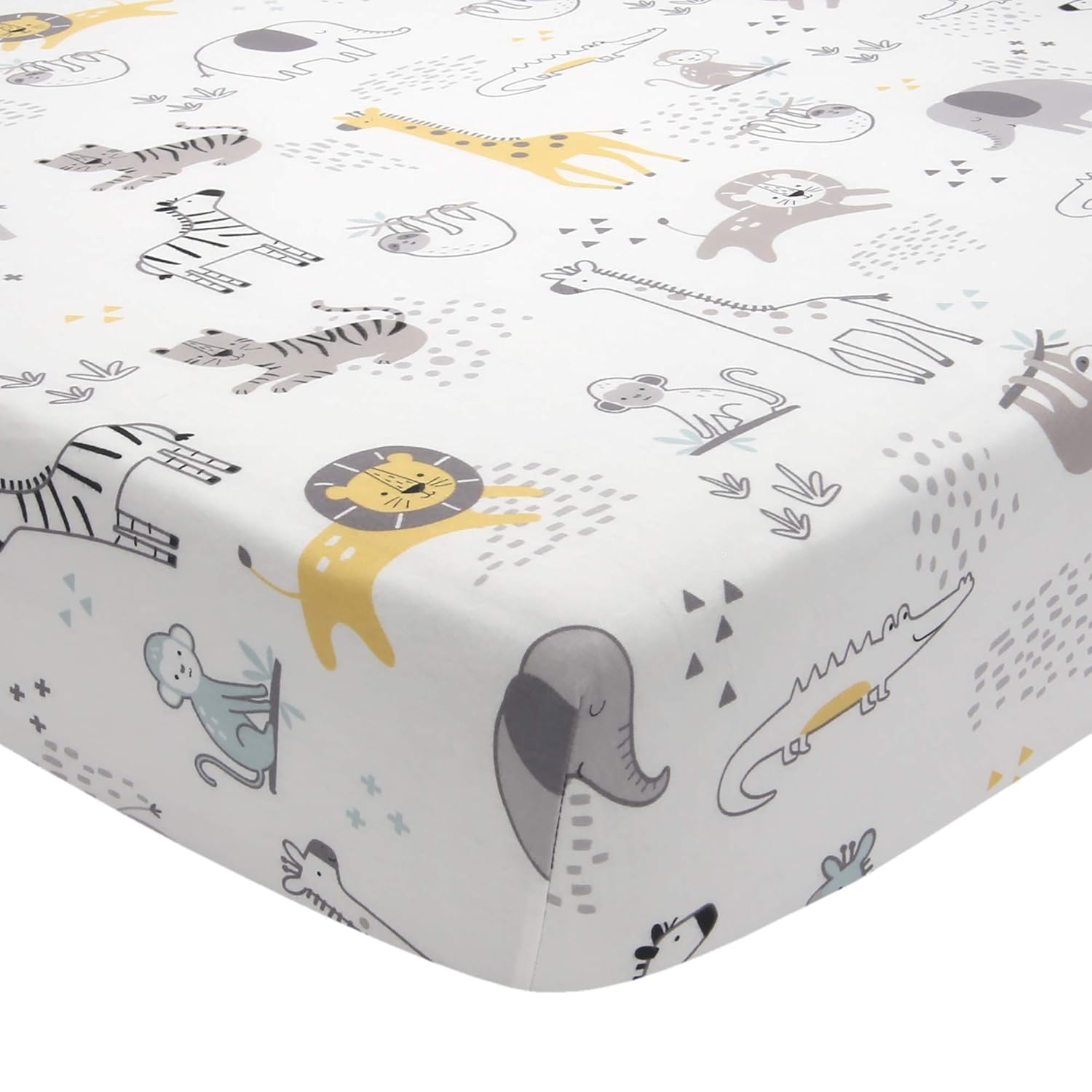 Lambs Ivy Jungle Animal Crib Sheet 1
