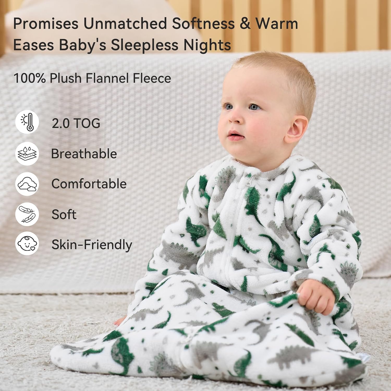 Unnivoll Fleece Sleep Sack for 18-24 Months Toddler