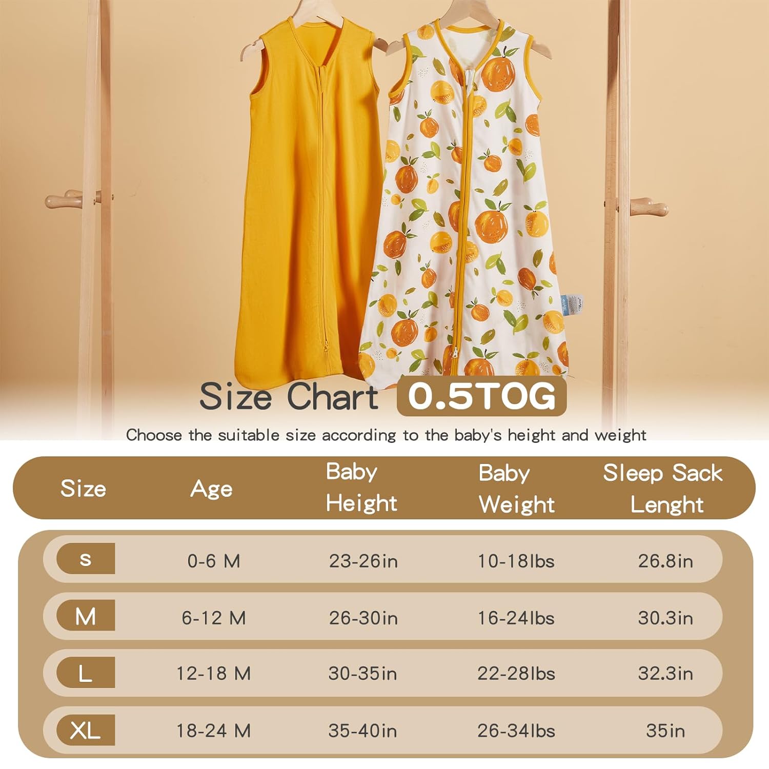 TILLYOU 0-6 Months Sleep Sack 2 Pack with 2-Way Zipper