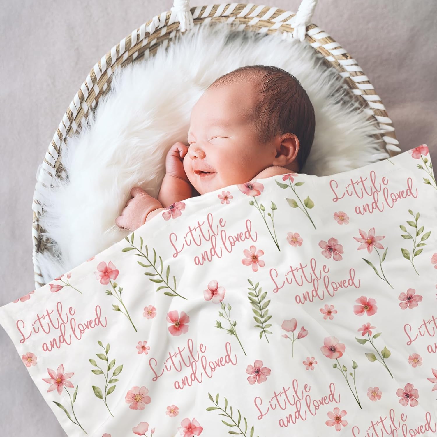 CIVARUA KIDS Floral Baby Blanket - Soft Minky Blanket for Girls