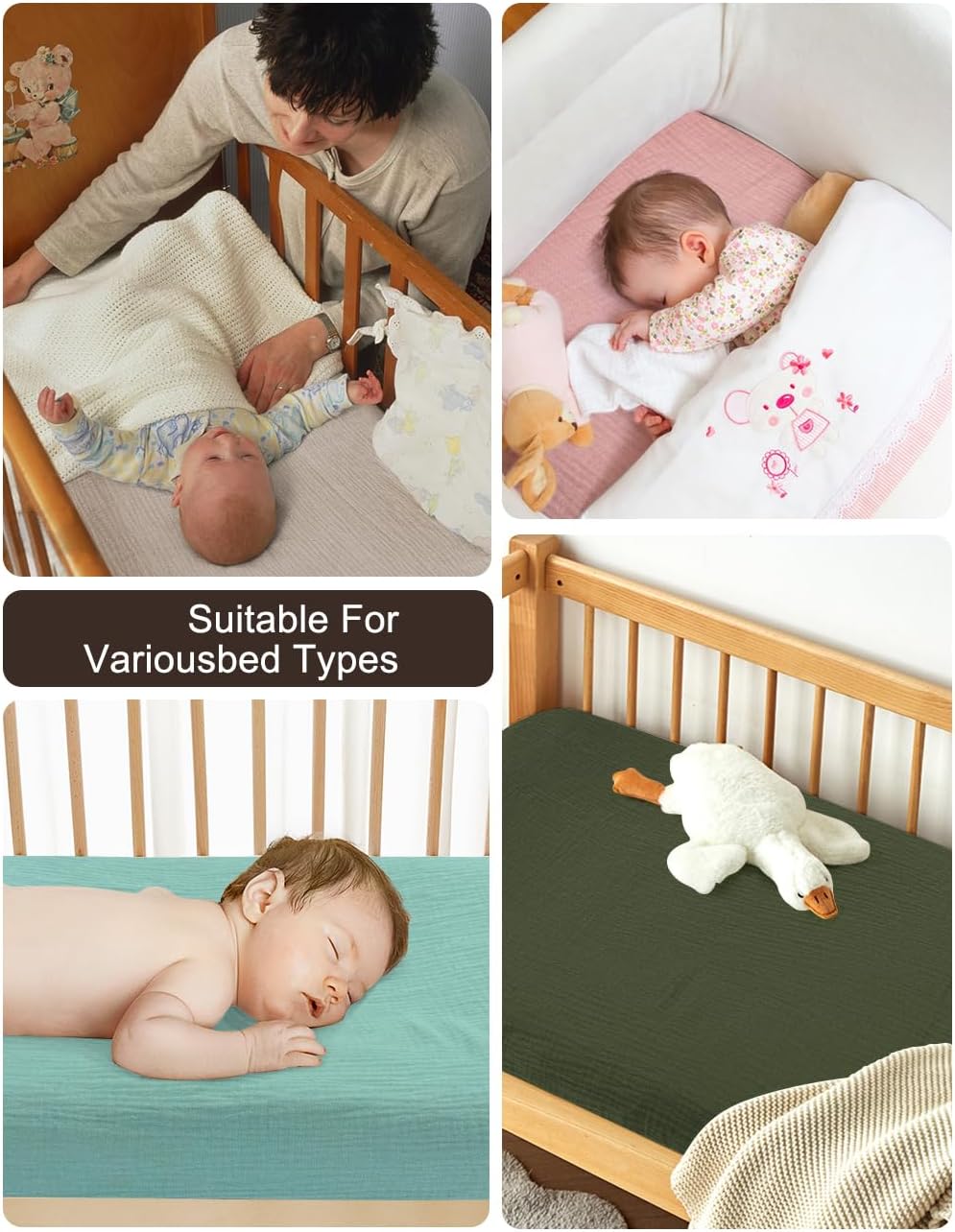 ZURLEFY Olive Green Bassinet Sheets 32x16