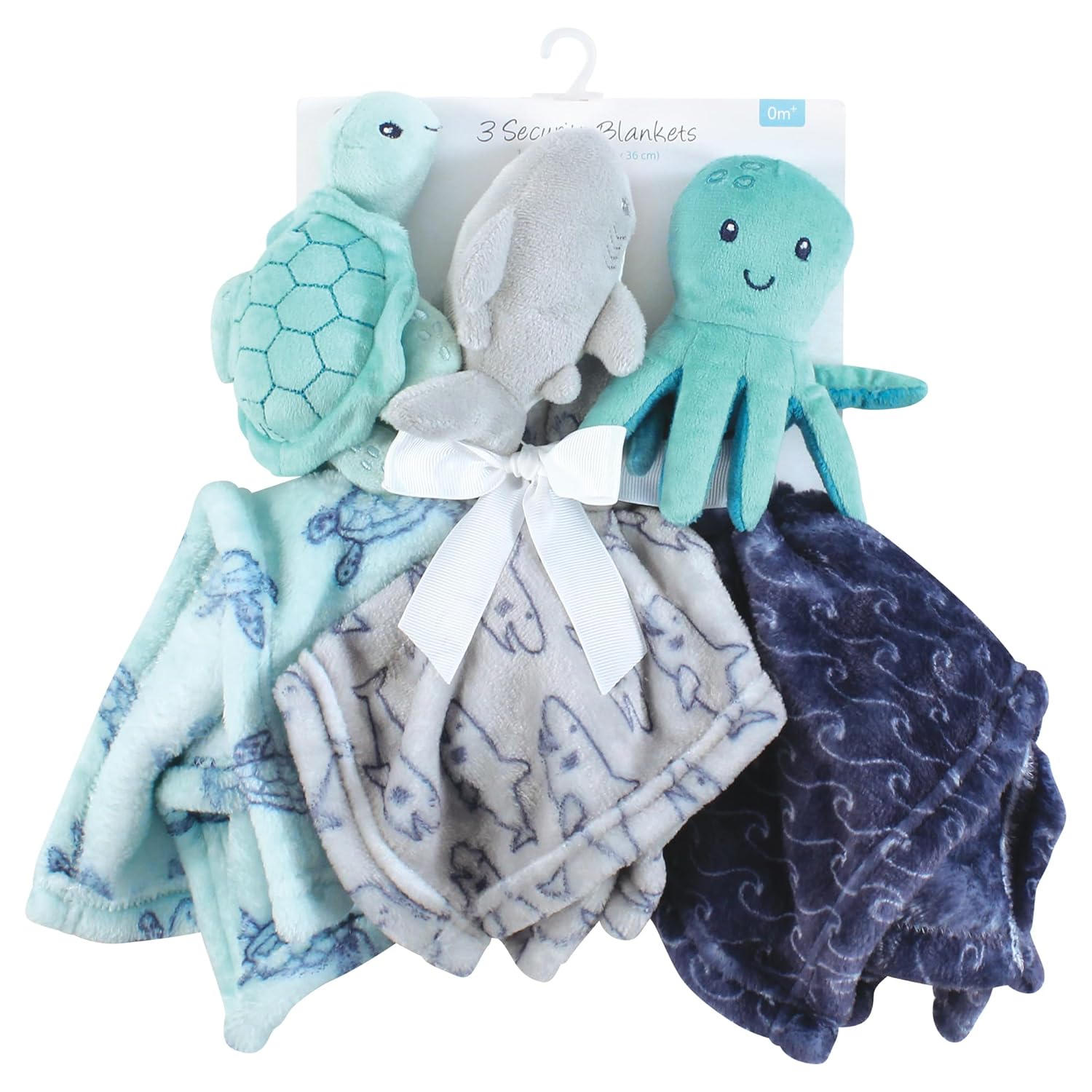Hudson Baby Unisex Animal Security Blanket 3-Pack