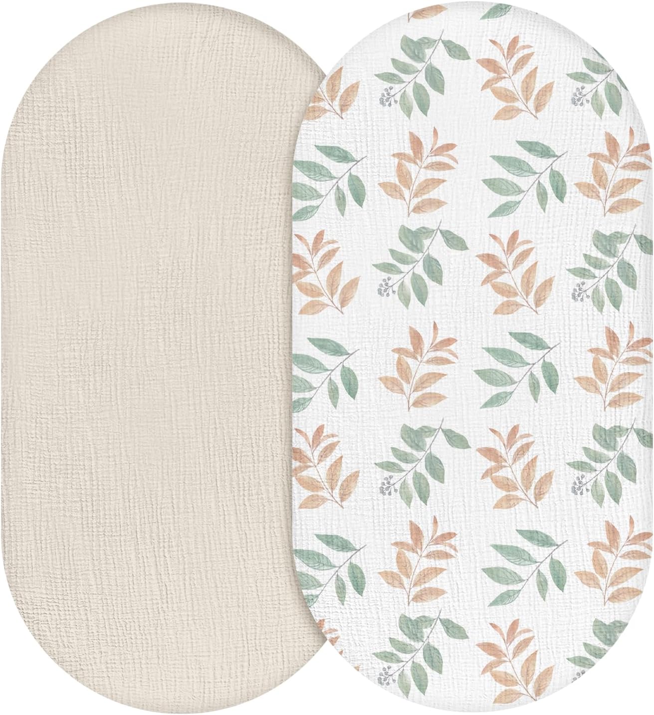 LYRICHOM Muslin Bassinet Sheets 2 Pack for Baby Boy and Girl 1
