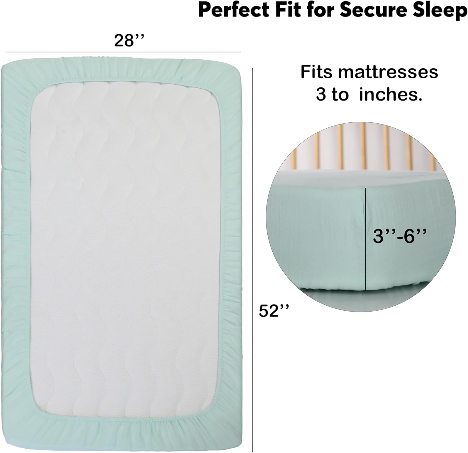 Cottonsis Muslin Crib Sheet - Organic Turkish Cotton Oeko-Tex Certified 52x28
